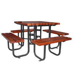 Square outdoor recycled wood plastic picnic table