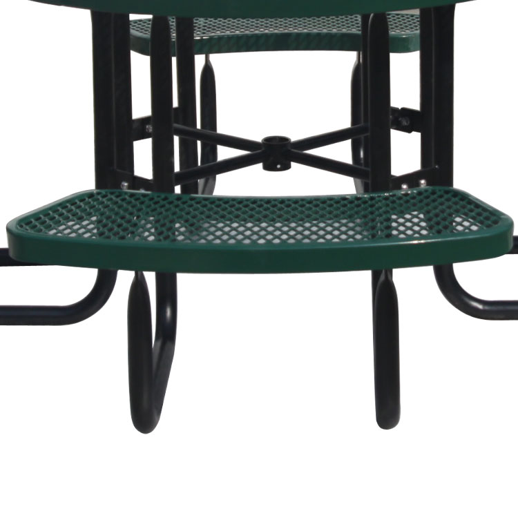 Round expanded metal commercial picnic table