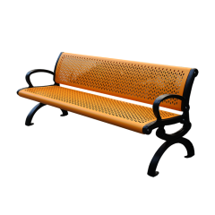 Rust proof perforated steel outdoor garden bench