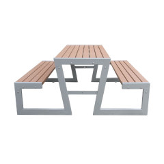 Commercial wood picnic tables with metal frame