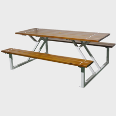 Outdoor wood picnic table and benches for sale