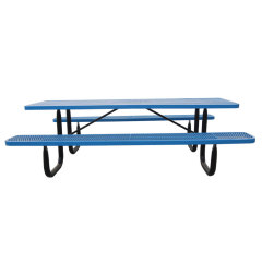Outdoor commercial metal picnic table and bench