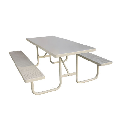 Outdoor rectangle metal picnic table bench