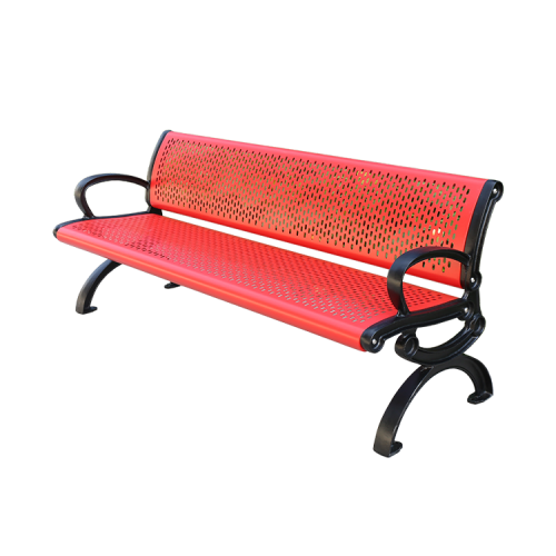 Rust proof perforated steel outdoor garden bench