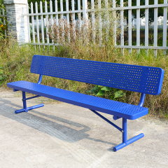 Park perforated metal sitting bench for outside