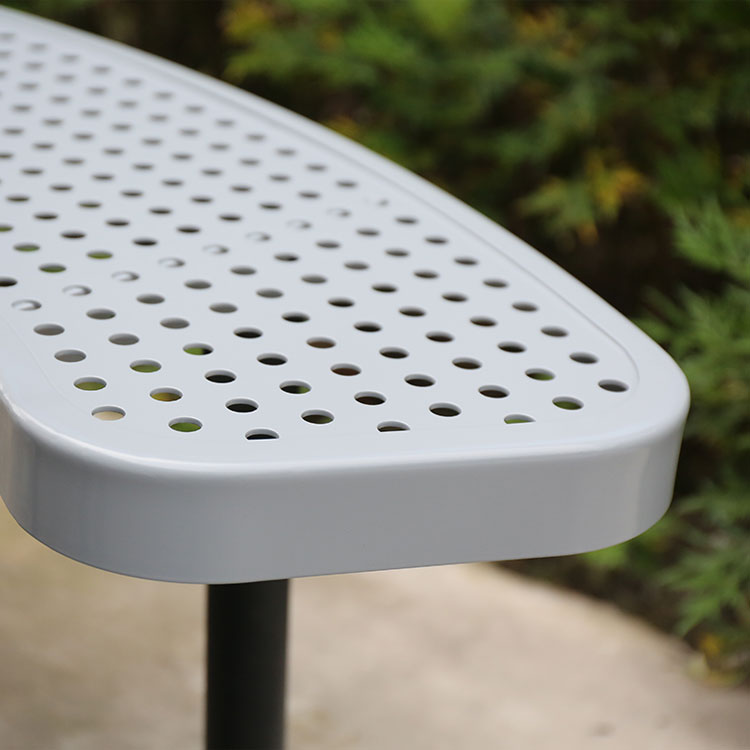 Big disabled round metal outdoor picnic tables