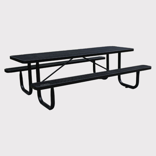Outdoor 6 ft 8 ft long picnic table with benches