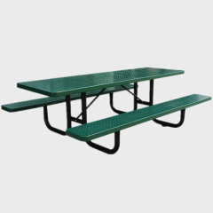 6 foot 8 foot perforated steel picnic table