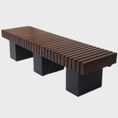 outdoor no back wooden bench seat