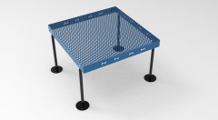 Dog park grooming deck dog paw table