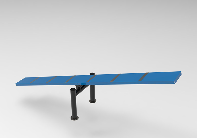 Dog teeter totter agility seesaw with step