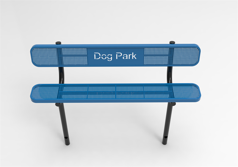 Perforated metal Outdoor park garden dog bench