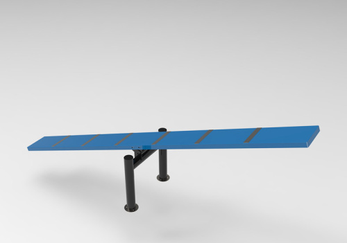 Embedded dog teeter totter agility seesaw without step