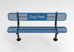 Perforated metal Outdoor park garden dog bench