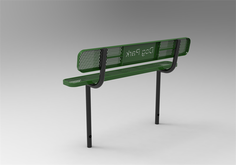 Perforated metal Outdoor park garden dog bench
