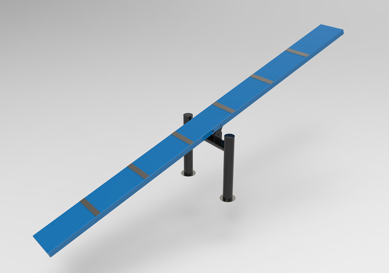 Embedded dog teeter totter agility seesaw without step