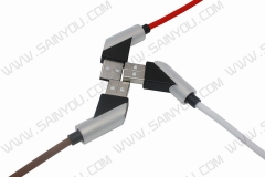 45 degree Zinc alloy USB data cable