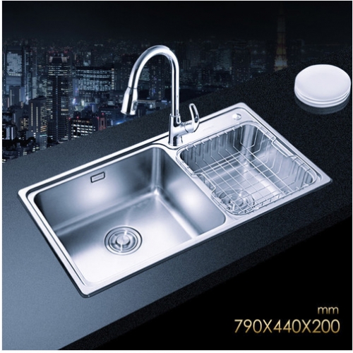 Jomoo SCZH06122C Double Bowl Kitchen Sink White Kitchen Sinks With Pull Down Kitchen Faucet
