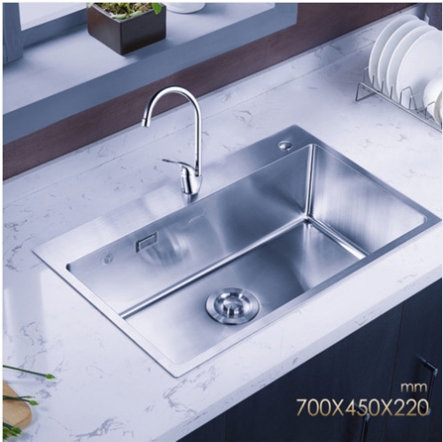 Jomoo ZH06158A Combos Brushed Chrome Single Basin Kitchen Sink Best Undermount Kitchen Sinks With Single Hole Kitchen Faucet