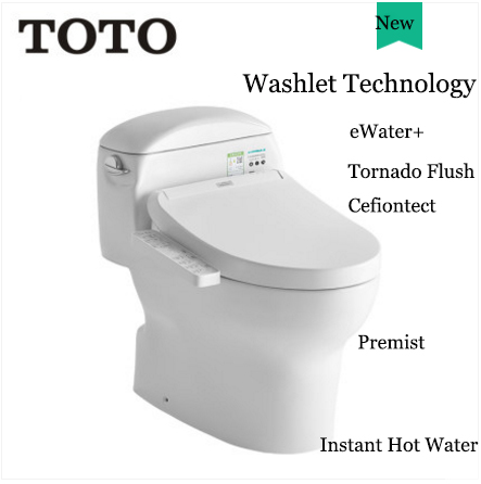 TOTO Toilets CW988REB+TCF8232TECS TOTO Washlet Instant Hot Water Tornado Flush Intelligent One Piece Toilet Bidet Toilet Seat 1.26 GPF