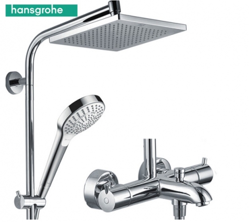 Hansgrohe Shower Faucet 26176 Thermostatic Raindance Dual Shower Head Tub Spout Shower Head With Hose 3 Spray