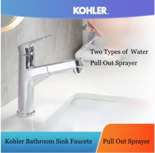 Kohler Bathroom Sink Faucets 33070T One Hole Pull Out Sprayer Bathroom Faucet