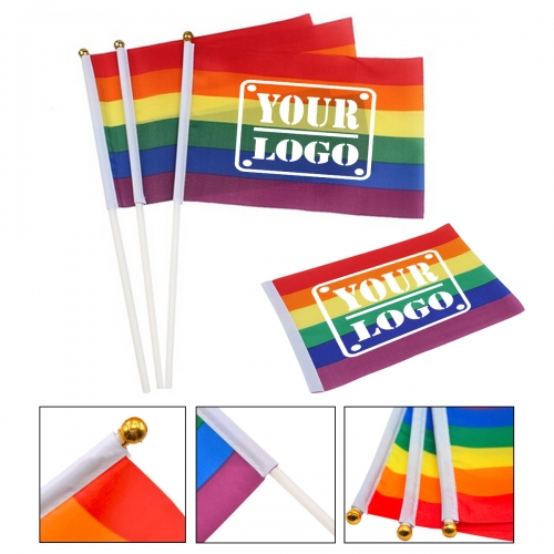 Mini Handheld Rainbow Flag