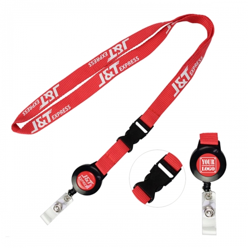 Neck Lanyard w/ Badge Holder & Safety Release Buckle