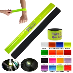 Reflective vinyl slap bracelet with felt backing