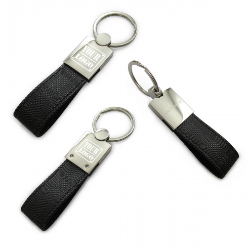 Leather Strap Metal Keychain