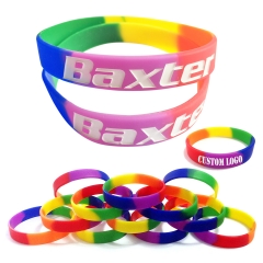 Rainbow Silicone Bracelet w/ Debossed logo