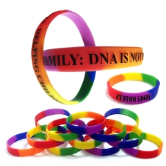 Rainbow Silicone Bracelet w/ Embossed logo