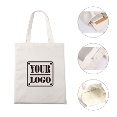 Zippered Cotton Canvas Tote Bag
