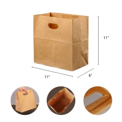 Die Cut Brown Craft Grocery Bag