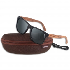 ANDWOOD Mens Sunglasses Polarized UV Protection Wooden Frame Beach Sun Glasses Womens Square Wood