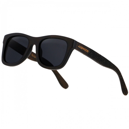 ANDWOOD Bamboo Sunglasses for Men Women with Black Blue Brown polarized lenses