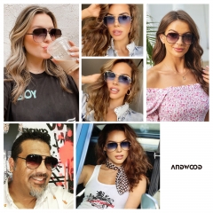 ANDWOOD Oversized Aviator Sunglasses for Women Men Big Large UV Protection Pilot Sun glasses Double Bridge Black Shades