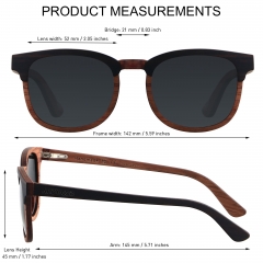 ANDWOOD Wood Sunglasses Polarized for Men Women Uv Protection Wooden Sun Glasses Shades