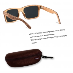 ANDWOOD Big Frame 100% Real Wood Sunglasses With Polarized Lenses UV Protection