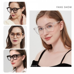 ANDWOOD Blue Light Blocking Glasses Women Computer Screen Oversized Bluelight Blocker for Big Heads Anti Eye Strain Square Black Tortoise Frame