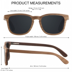 ANDWOOD Wood Sunglasses Polarized for Men Women Uv Protection Retro Wooden Sun Glasses Bamboo Shades
