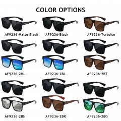 ANDWOOD Square Polarized Sunglasses For Men Women UV Protection Oversized Flat Top Big Shades Fashion Driving Sun glasses Black