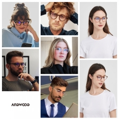 ANDWOOD Blue Light Blocking Glasses Women Men Computer Small Face Frame Bluelight Blocker Teens Round Frame 2 Pack Black Tortoise