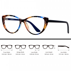 ANDWOOD Blue Light Blocking Glasses Women Bluelight Blocker Computer Cateye Clear Cat Eye Eyeglasses Frame Pattern