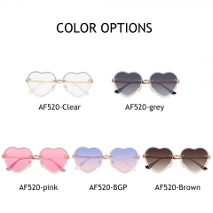 ANDWOOD Trendy Heart Shaped Blue Light Blocking Glasses Womens Rhinestone Love Eye Computer Eyeglasses Diamond Lovely Metal Frame