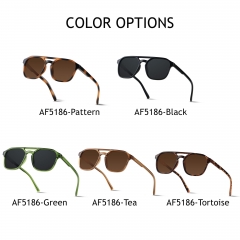 ANDWOOD Trendy Aviator Polarized Sunglasses Men Women Square 70s Stylish Frame Sun Glasses Rectangle Shades