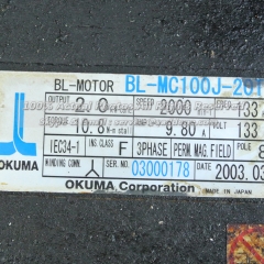 OKUMA BL-MC100J-20T Servo Motor