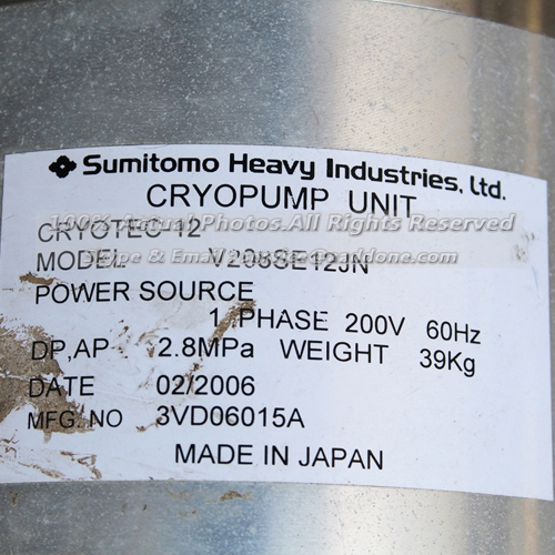 SUMITOMO V208SE12JN Cryopump