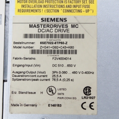 Siemens 6SE7022-6TP50 Masterdrives AC Servo Motor Drive Amplifier Controller