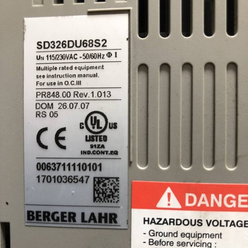 BERGER LAHR SD326DU68S2 Servo Drive